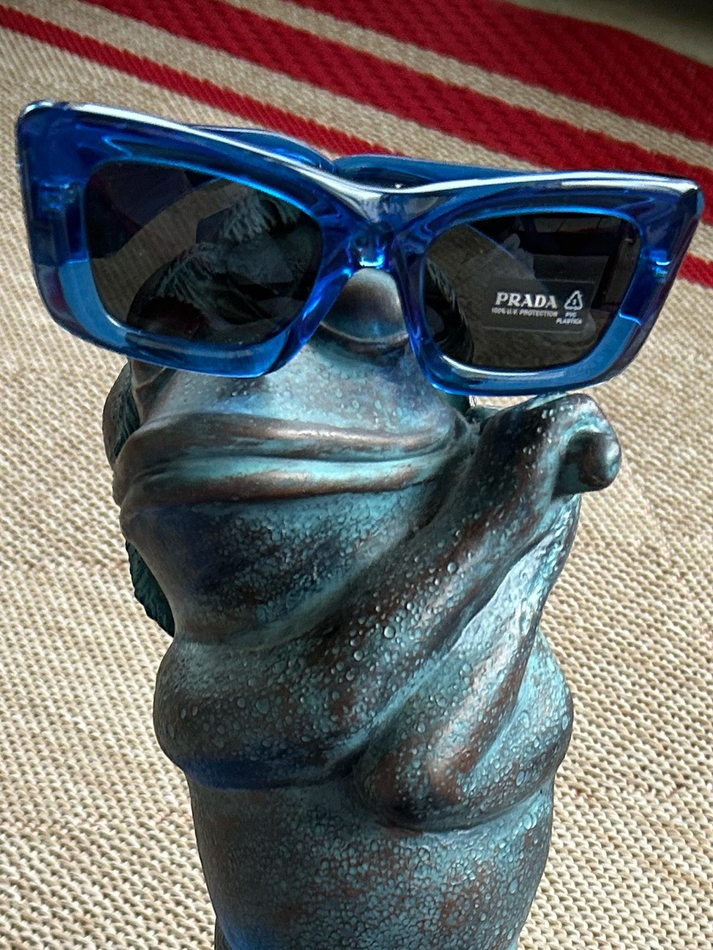 PRADA (NWT) 100% Authentic Crystal Electric Blue Sunglasses. - Unisex - Picture 8 of 8